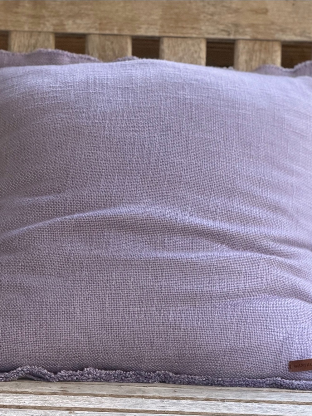 Anthropology Luxe Linen 22"X22" Bed Throw Pillow Purple